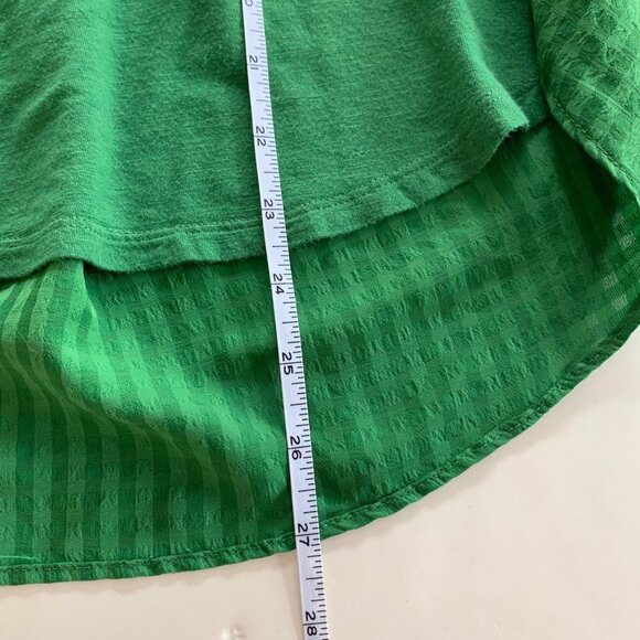 Anthropologie Deletta Green High Low Short Sleeve Blouse - Picture 7 of 7